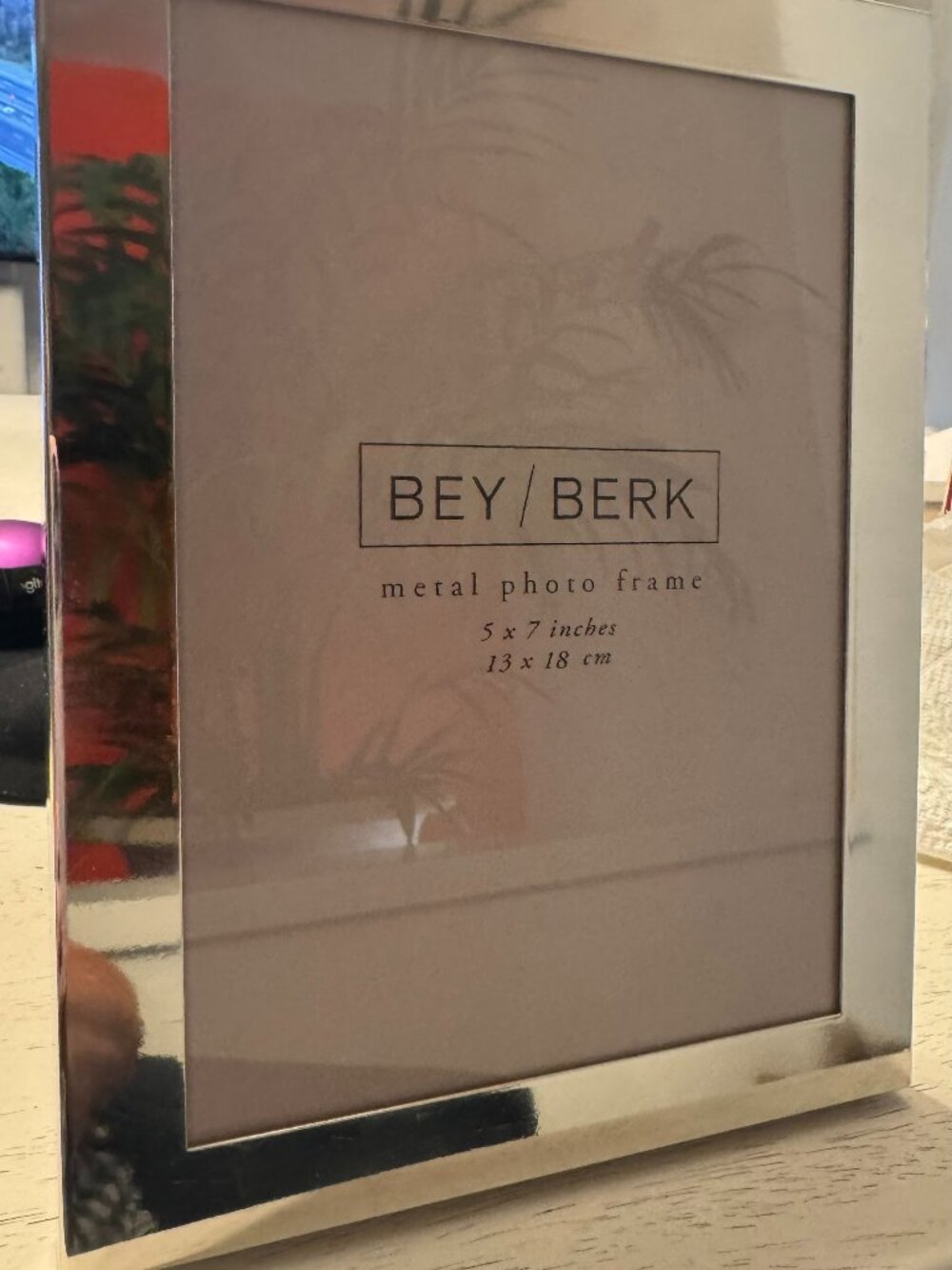 Bey Berk Silver Metal Frame 5x7, elegant and sophisticated, for home or office